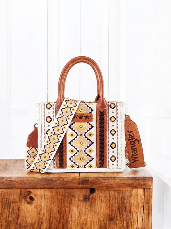 Wrangler Handbags - NEW Wrangler Southwestern Brown Crossbody Tote Bag & strap 46" Bag 10.5"x5x8.5